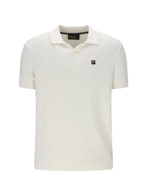 Fila diamond-knit polo-collar T-shirt