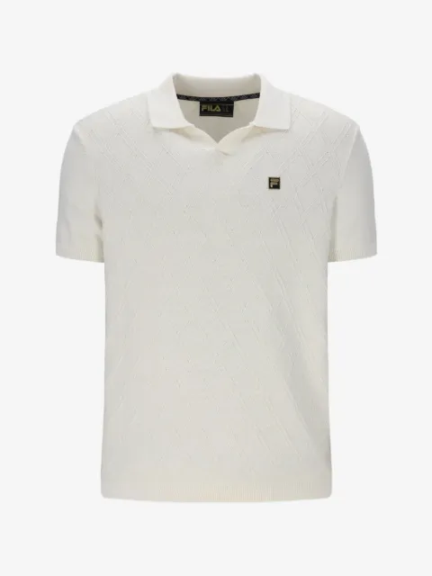 Fila diamond-knit polo-collar T-shirt