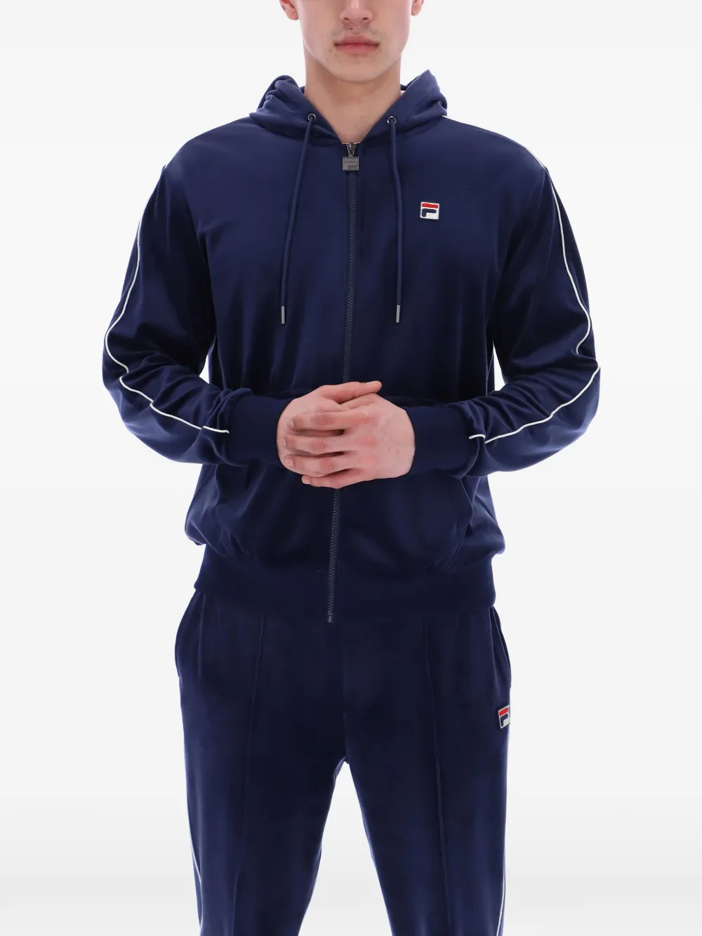 Fila Italo hoodie met fluwelen afwerking Blauw