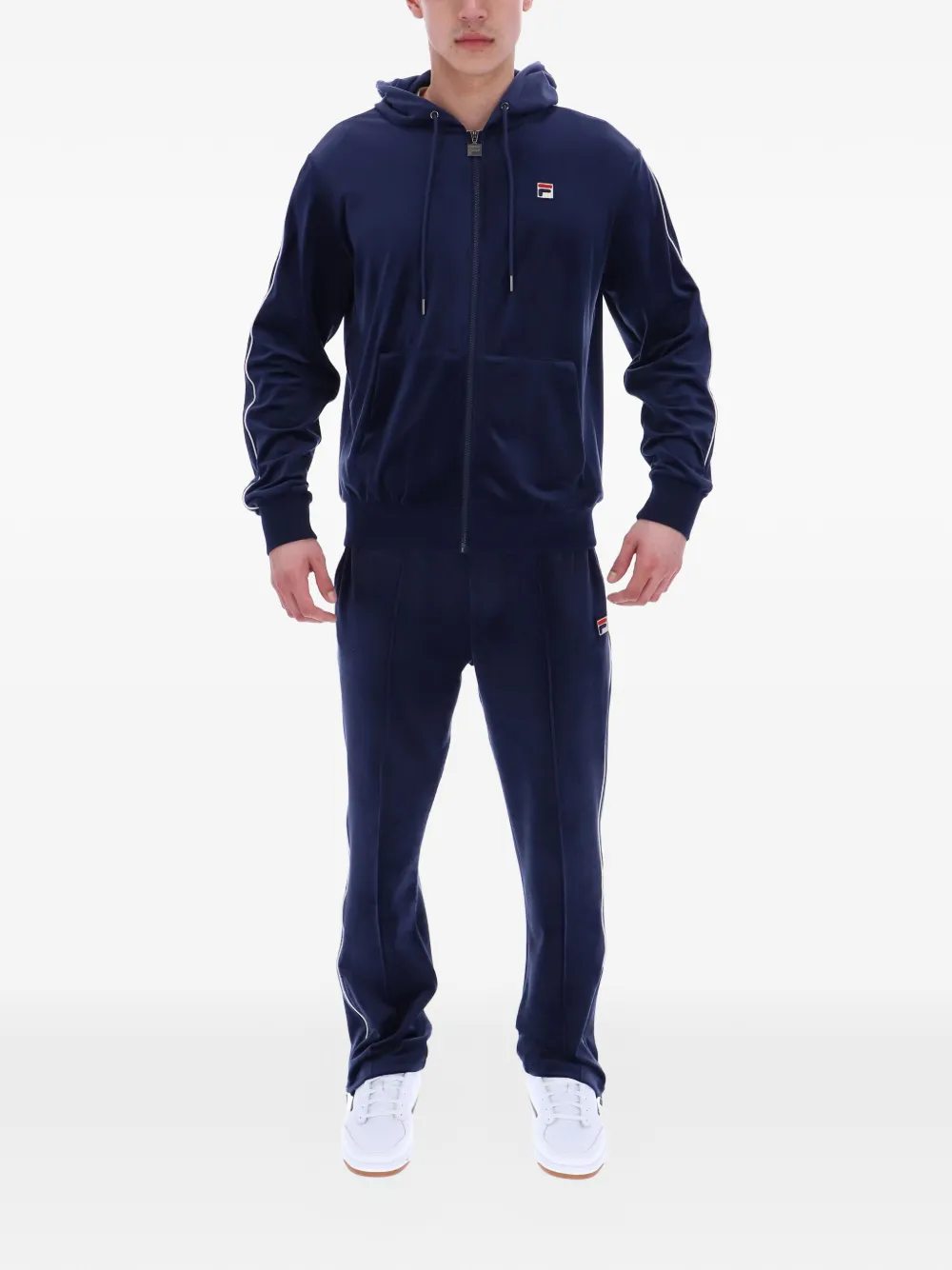Fila Italo hoodie met fluwelen afwerking Blauw