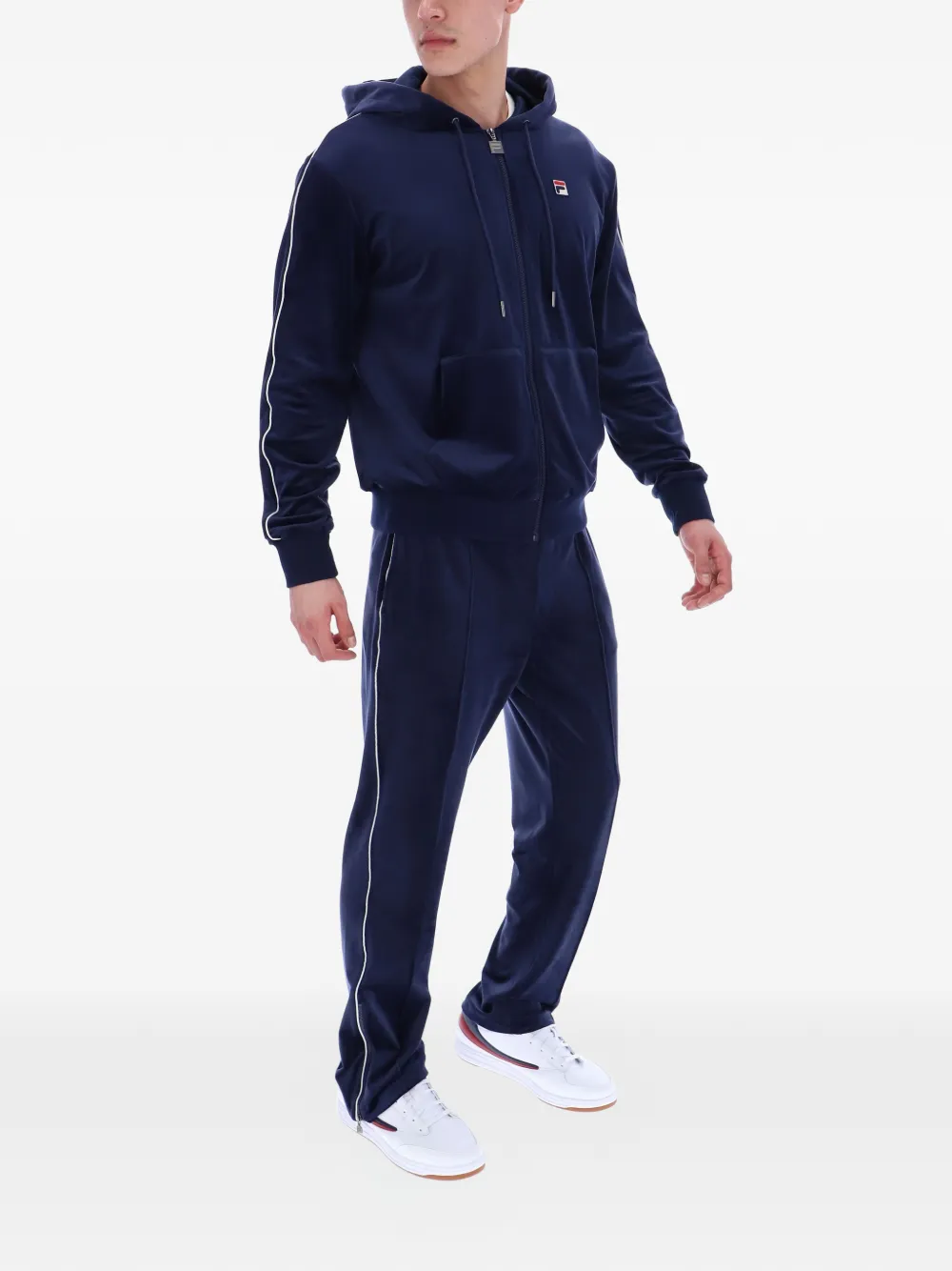 Fila Italo hoodie met fluwelen afwerking Blauw