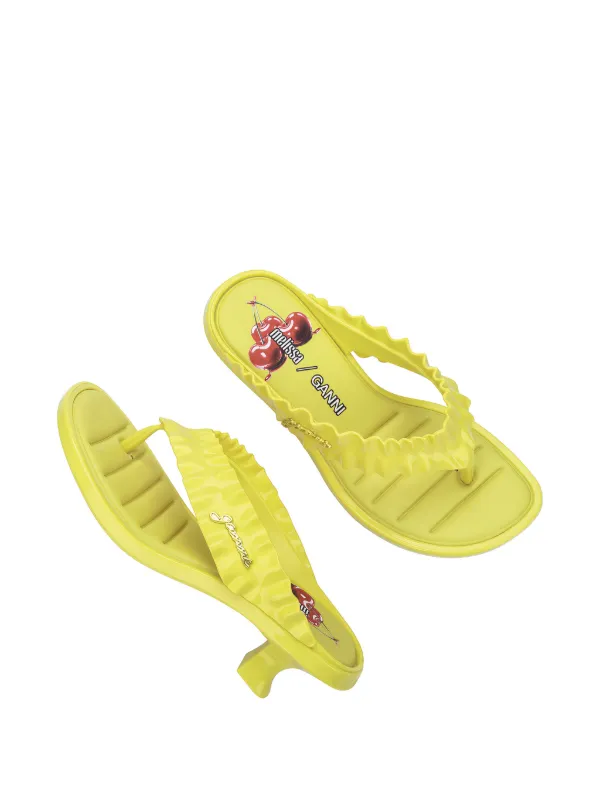 Melissa x Ganni kitten-heel Thong Sandals | Yellow | FARFETCH
