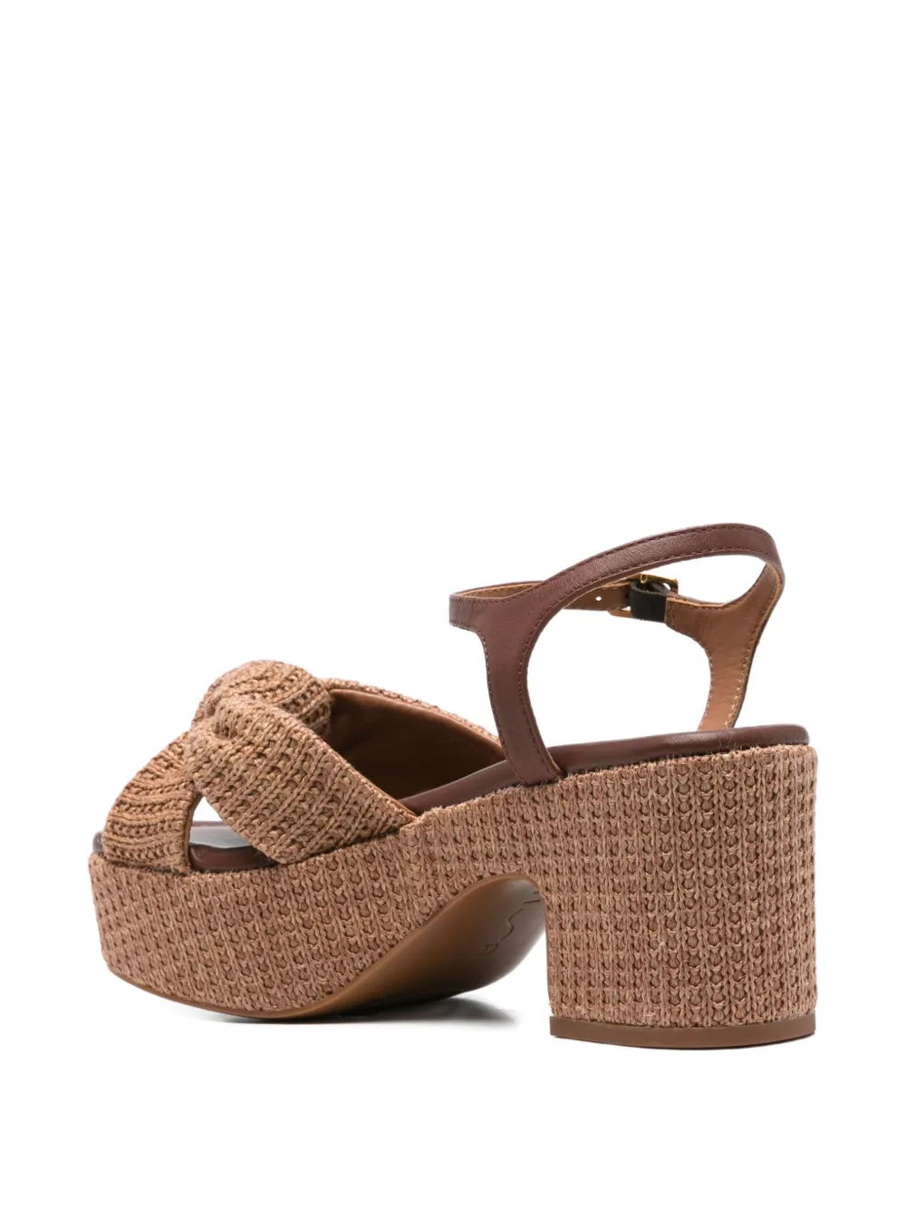 Unisa Kasidi knotted raffia-effect sandals Bruin