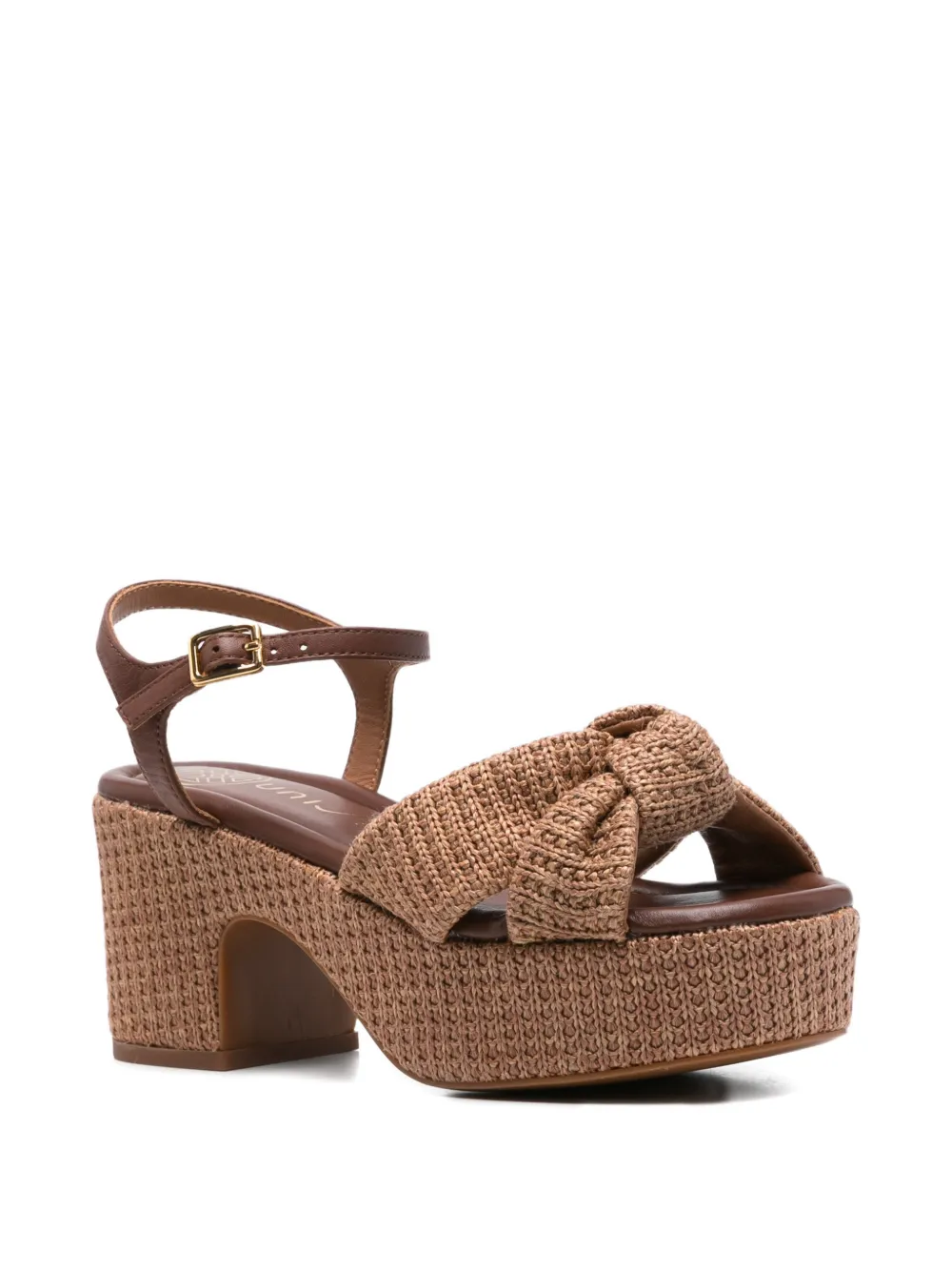 Unisa Kasidi knotted raffia-effect sandals Bruin