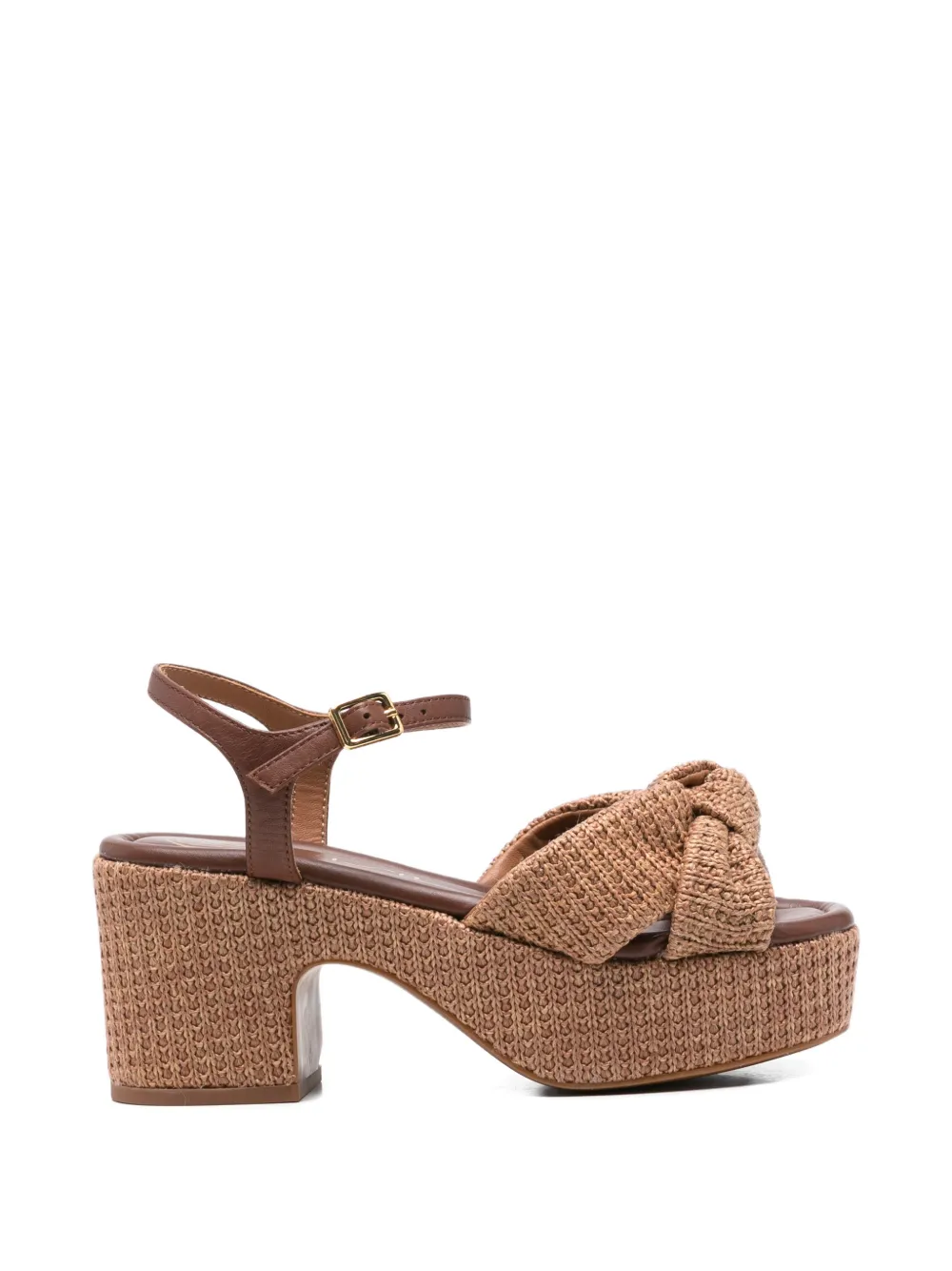 Unisa Kasidi knotted raffia-effect sandals Bruin