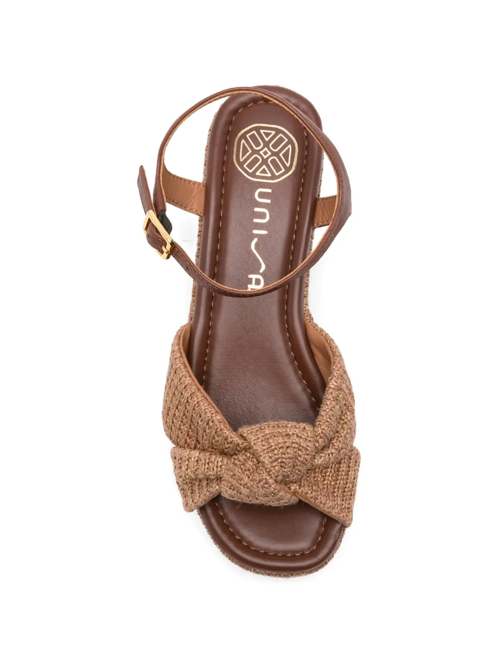 Unisa Kasidi knotted raffia-effect sandals Bruin