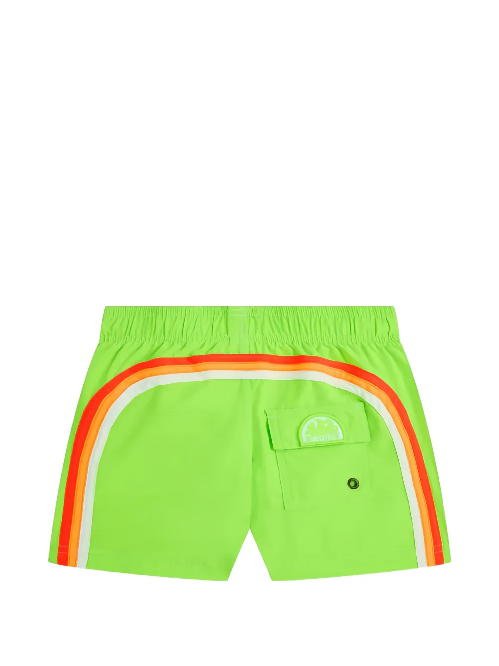 Sundek Zwembroek met trekkoord en regenboogstreep Groen