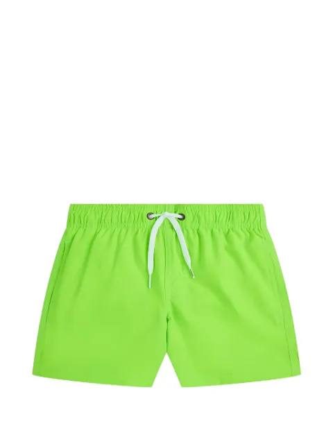 Sundek regnbuestribede badeshorts med snoretræk