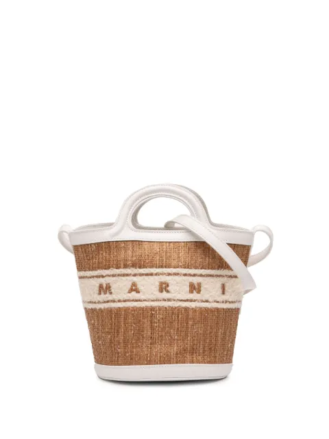 Marni Pre-Owned 2010-2026 kleine Tropicalia Tasche mit Stickerei aus Raffiabast
