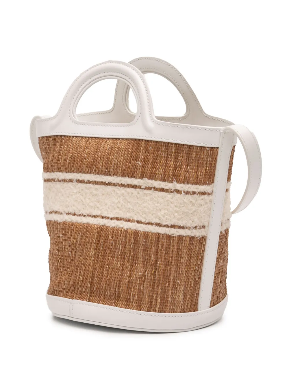  Marni Pre-owned Bolso Satchel Tropicalia Pequeño De Rafia, Algodón Y Piel De Becerro Con Bordado 2010-2026 - Marrón 