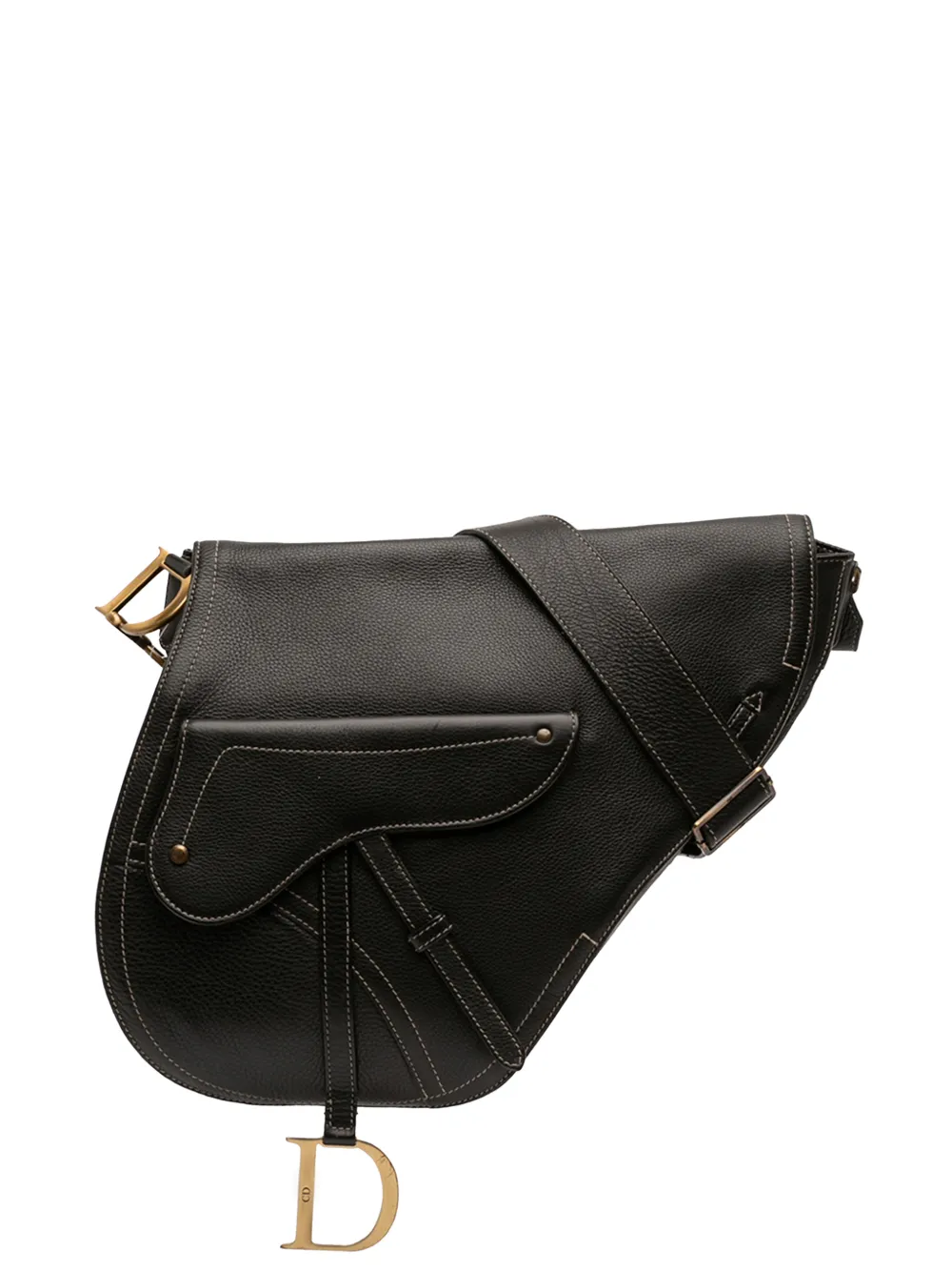 Christian Dior Pre-Owned 2002 Leather Baudrier Saddle Bag crossbody bag - Nero