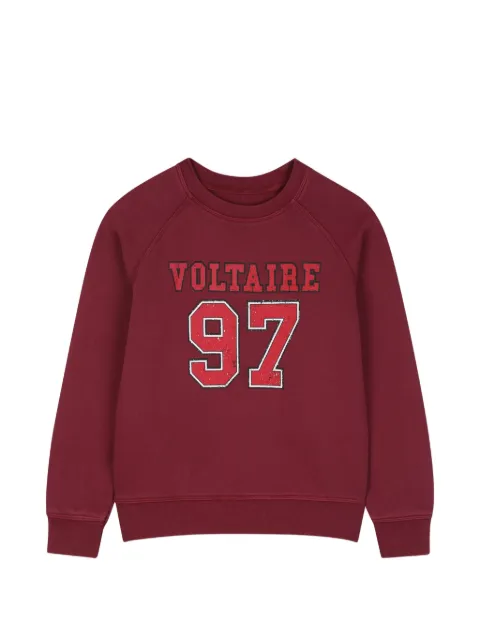 Zadig & Voltaire Kids sudadera con mangas raglán y logo estampado