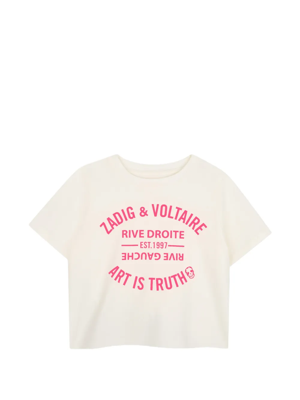Zadig & Voltaire Kids T-shirt in cotone con logo - Toni neutri