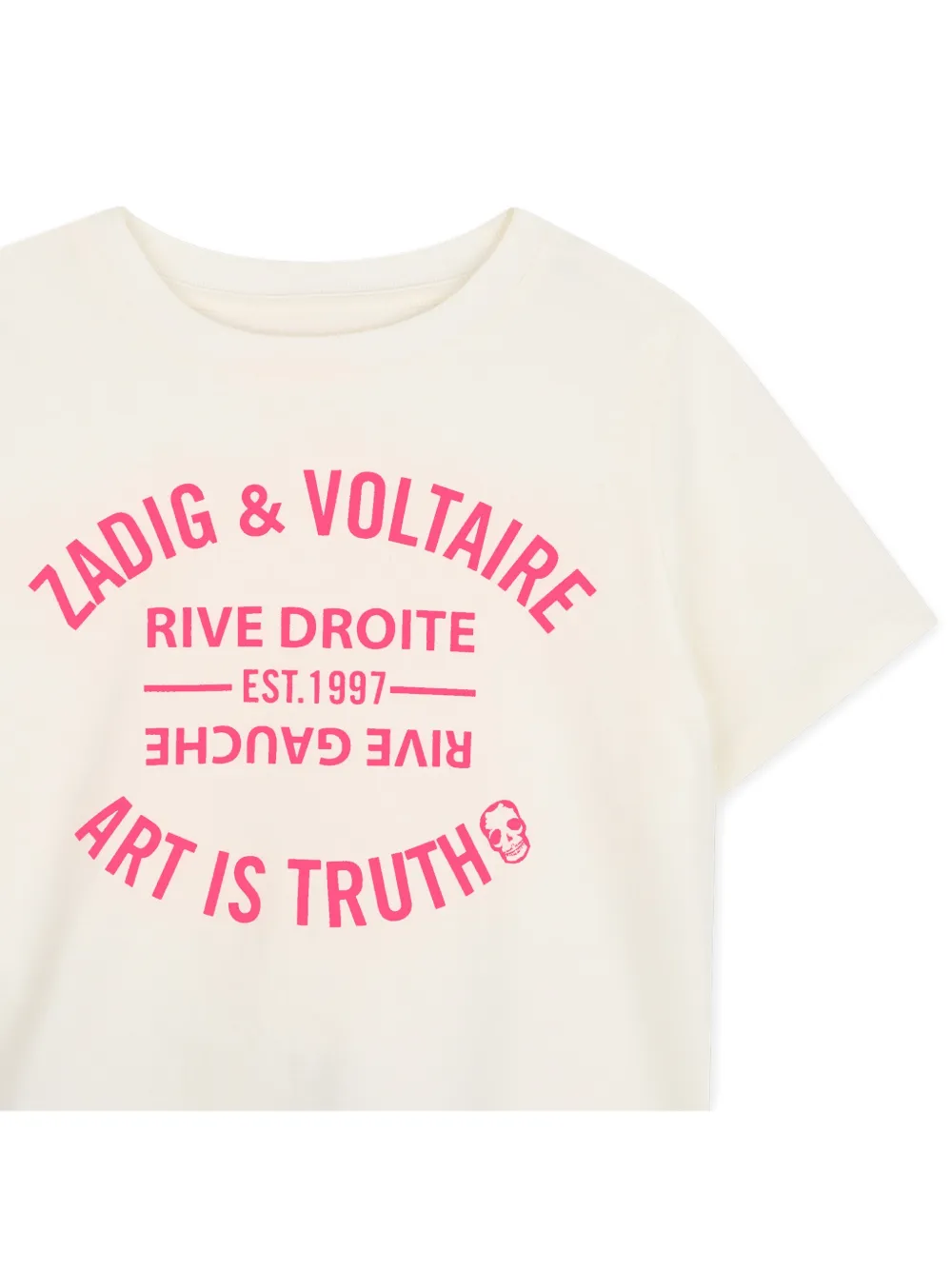 Zadig & Voltaire Kids Katoenen T-shirt met logoprint Beige