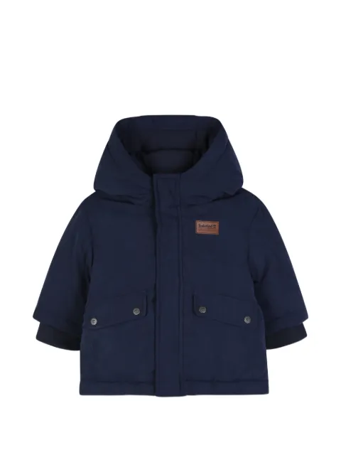 Timberland Kids hooded logo-patch parka