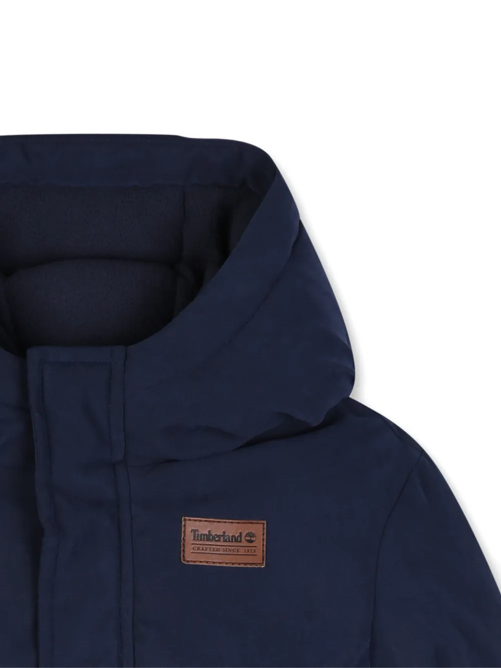 Timberland Kids Parka met capuchon en logopatch Blauw