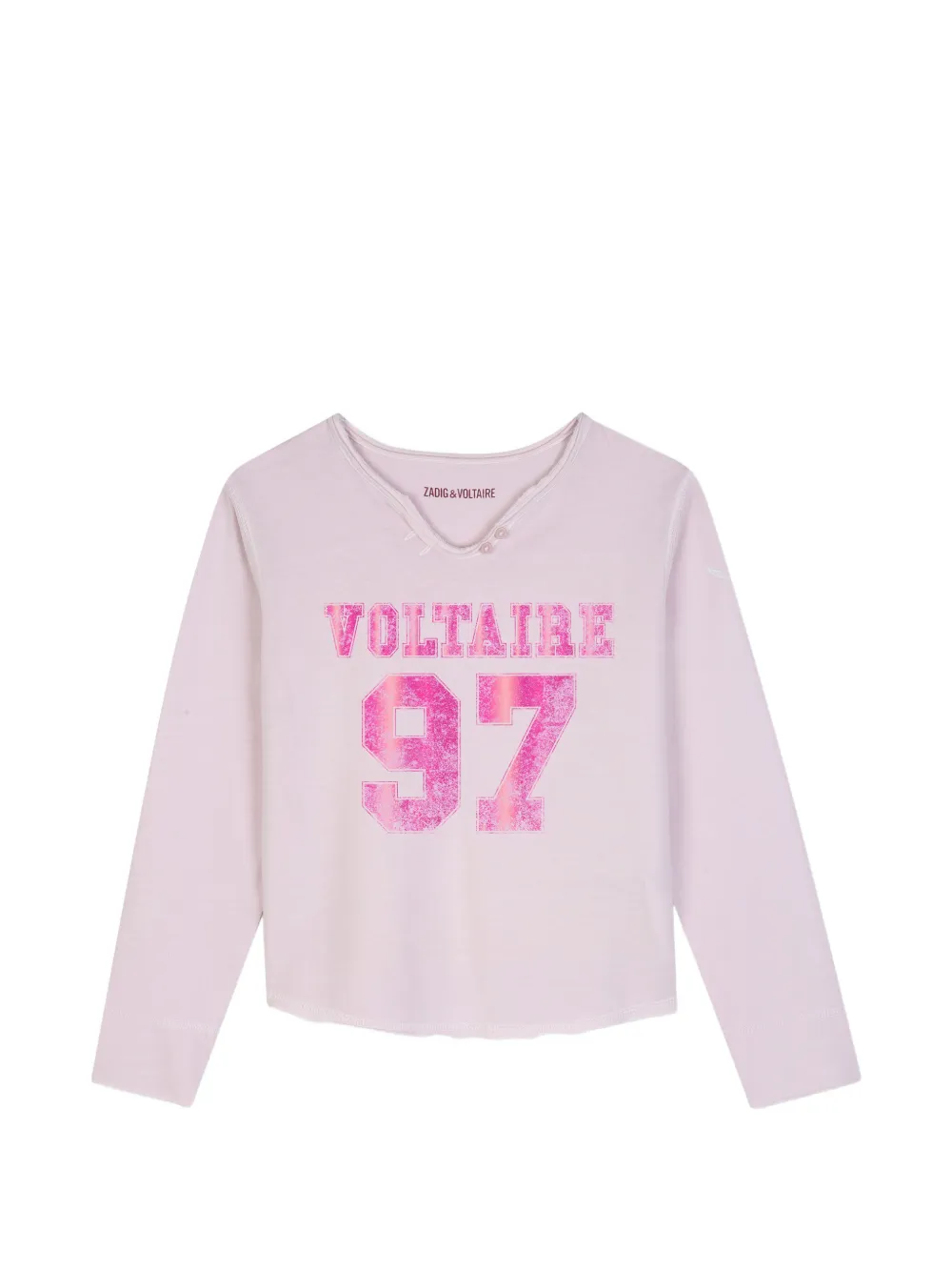 Zadig & Voltaire Kids T-shirt a maniche lunghe con logo - Rosa