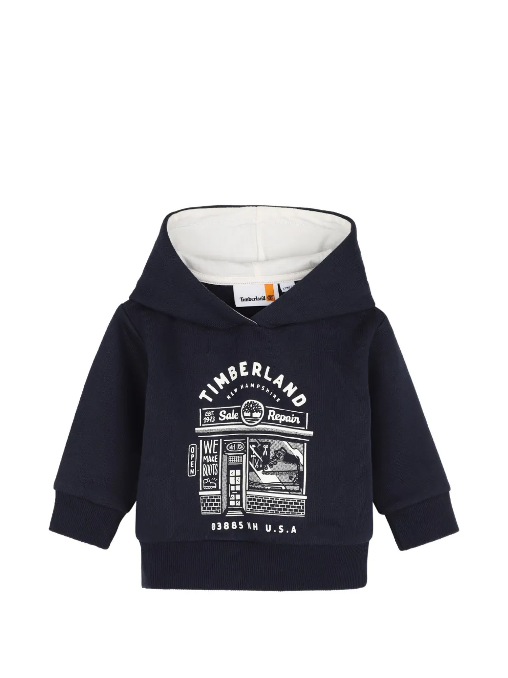 Timberland Kids Felpa con stampa e cappuccio - Blu
