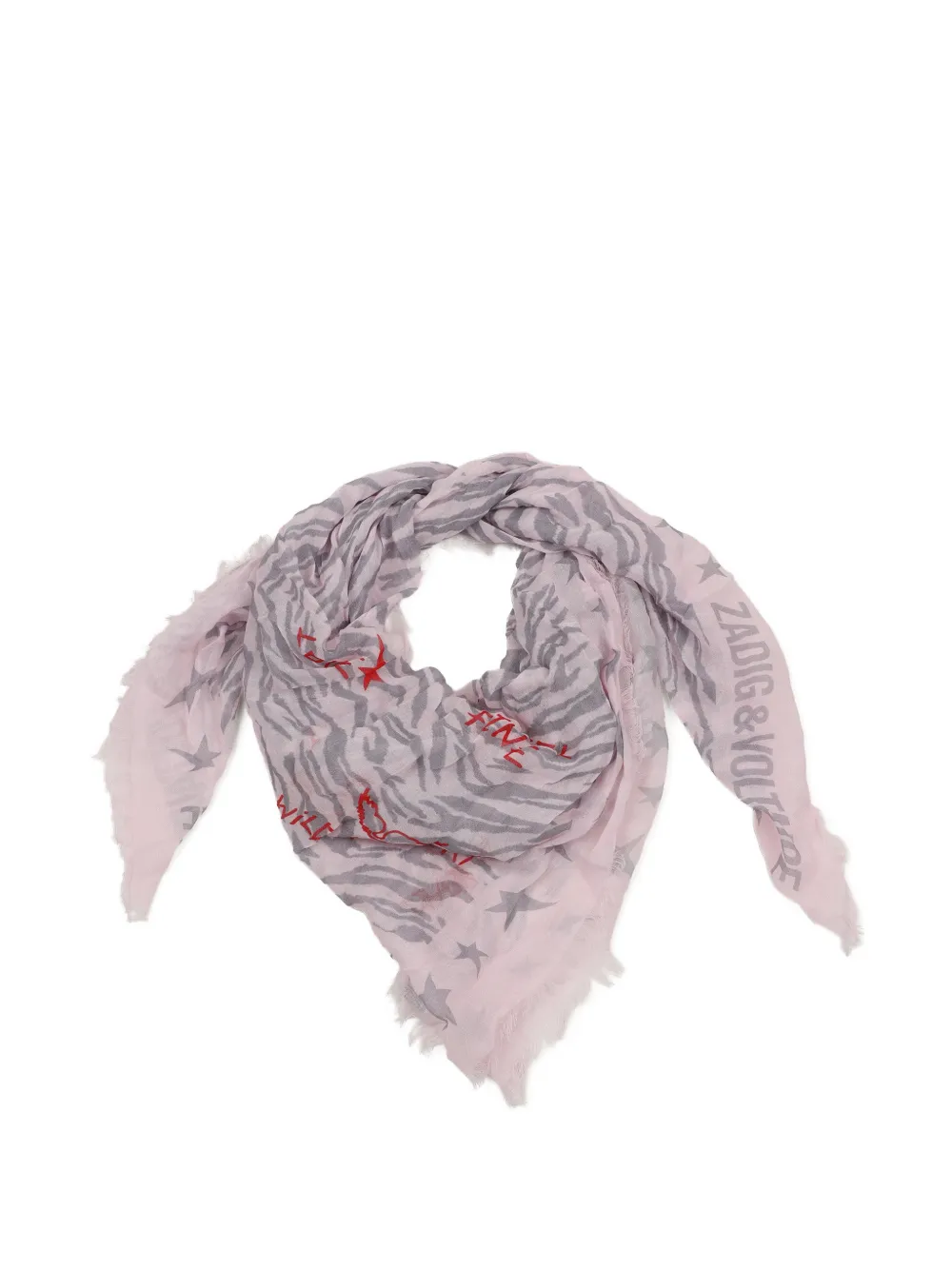 Zadig & Voltaire Kids Sjaal met zebraprint en franje Roze