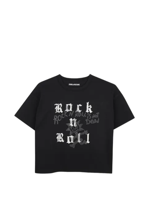 Zadig & Voltaire Kids t-shirt strassé à slogan imprimé