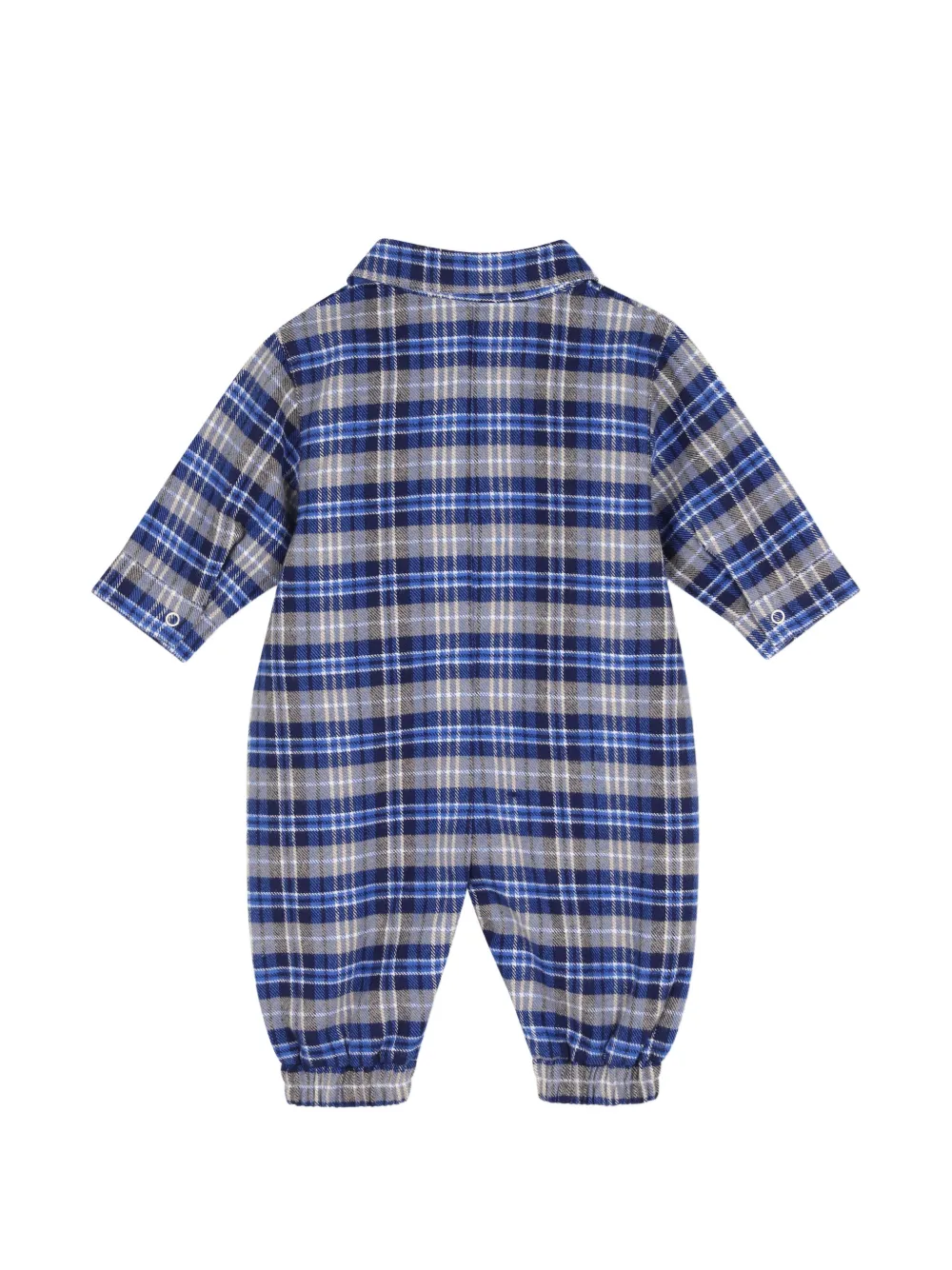 Timberland Kids Geruite katoenen jumpsuit Blauw
