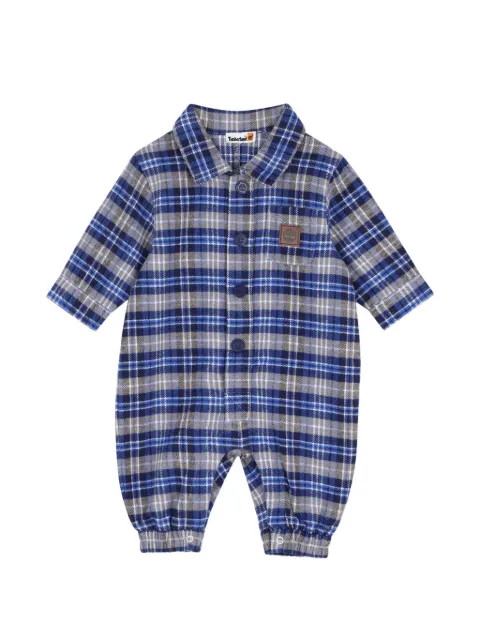 Timberland Kids check-pattern cotton jumpsuit