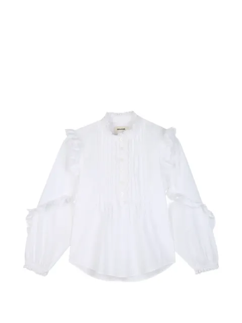Zadig & Voltaire Kids Blusa com acabamento de babados e pregas