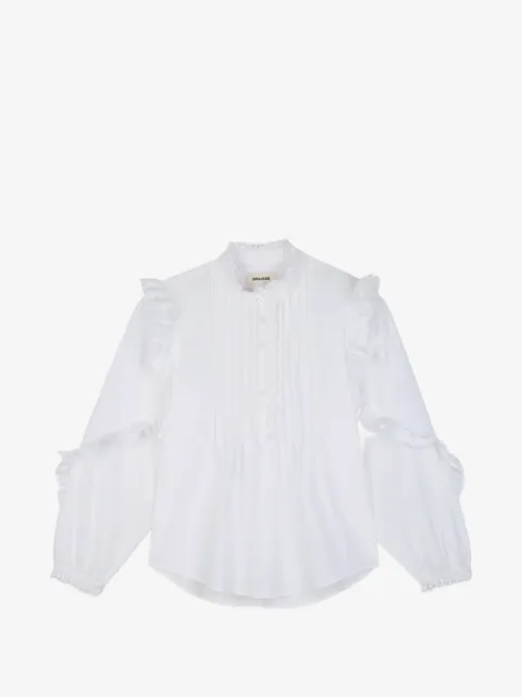 Zadig & Voltaire Kids ruffle-trimmed pleated blouse