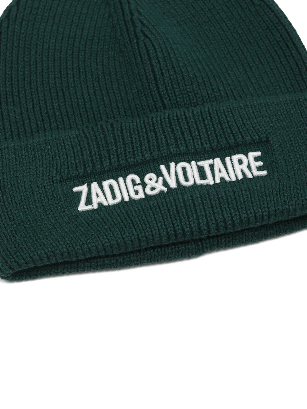 Zadig & Voltaire Kids Ribgebreide muts Groen