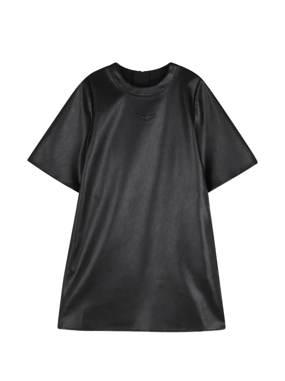 Zadig & Voltaire Kids robe courte en cuir artificiel à logo brodé - Noir Zadig & Voltaire Kids robe courte en cuir artificiel à logo brodé - Noir