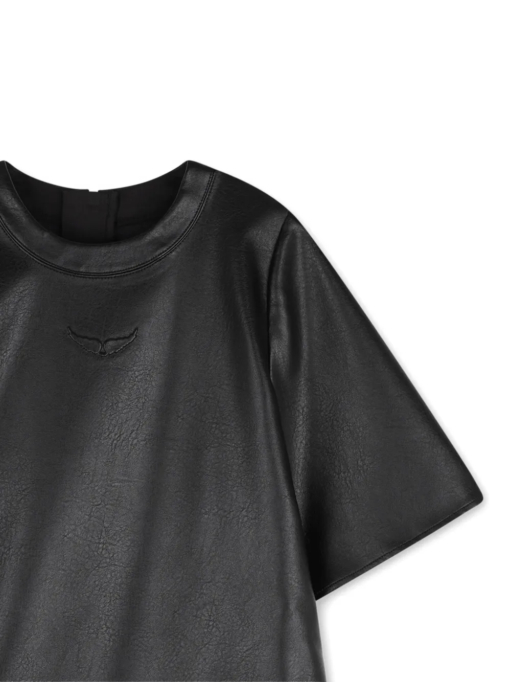 Zadig & Voltaire Kids Mini-jurk van imitatieleer met geborduurd logo Zwart