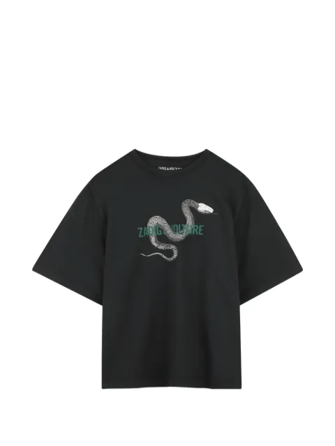 Zadig & Voltaire Kids snake-print logo-print T-shirt