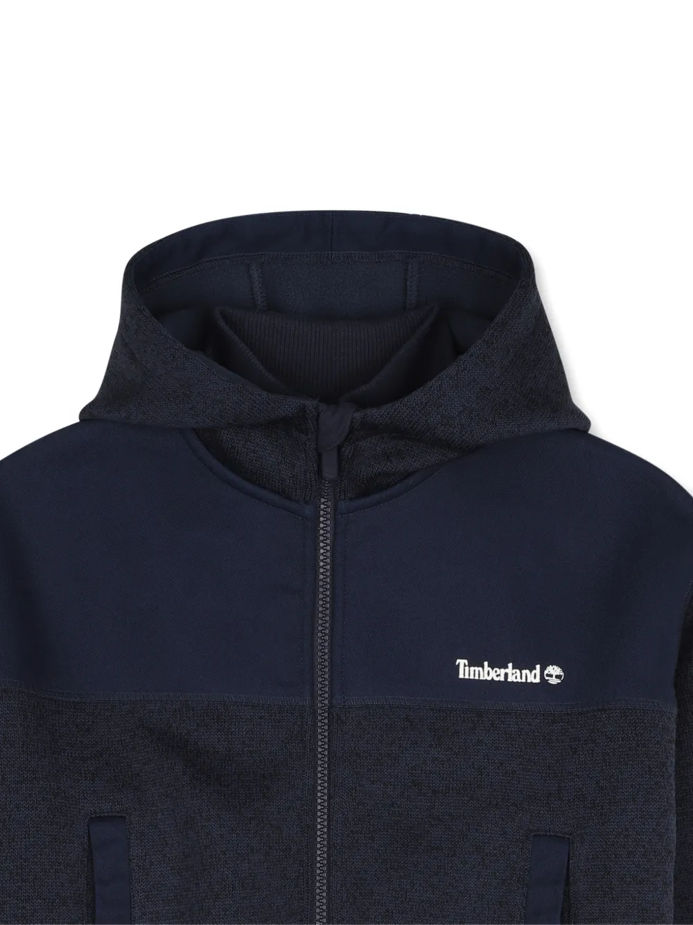 Timberland Kids Hoodie met capuchon en vlakken Blauw