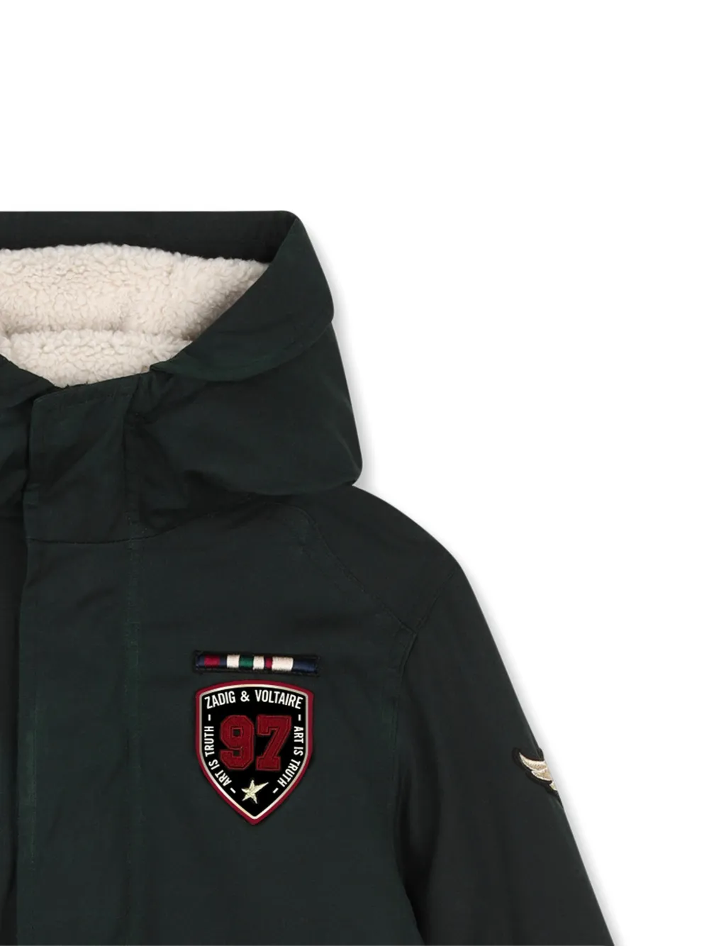 Zadig & Voltaire Kids Parka met capuchon Groen