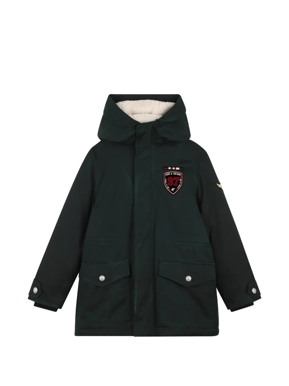 Zadig & Voltaire Kids Parka con applicazione - Verde