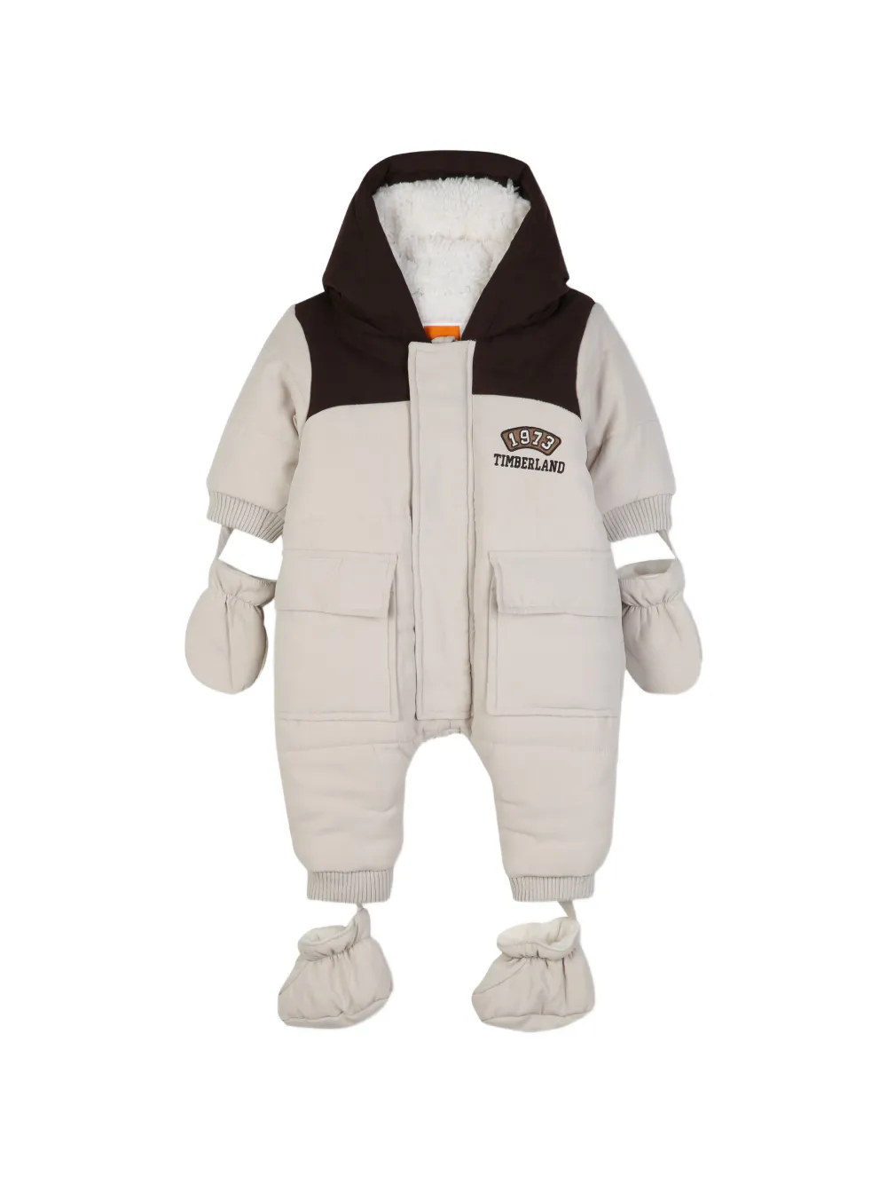 Timberland Kids colour-block hooded snowsuit - Neutrals