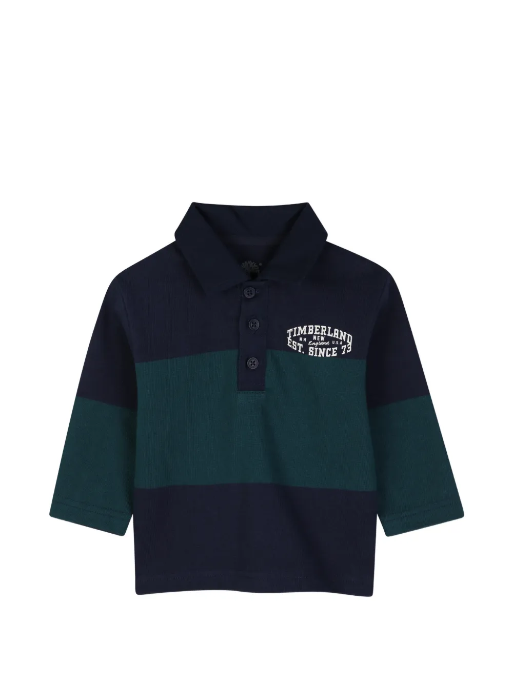 Timberland Kids Polo a righe con stampa - Blu