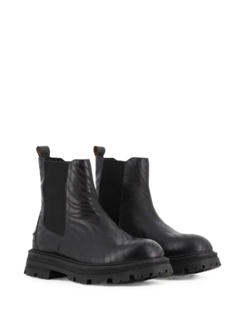 Zadig & Voltaire Kids botines de piel con motivo de cebra