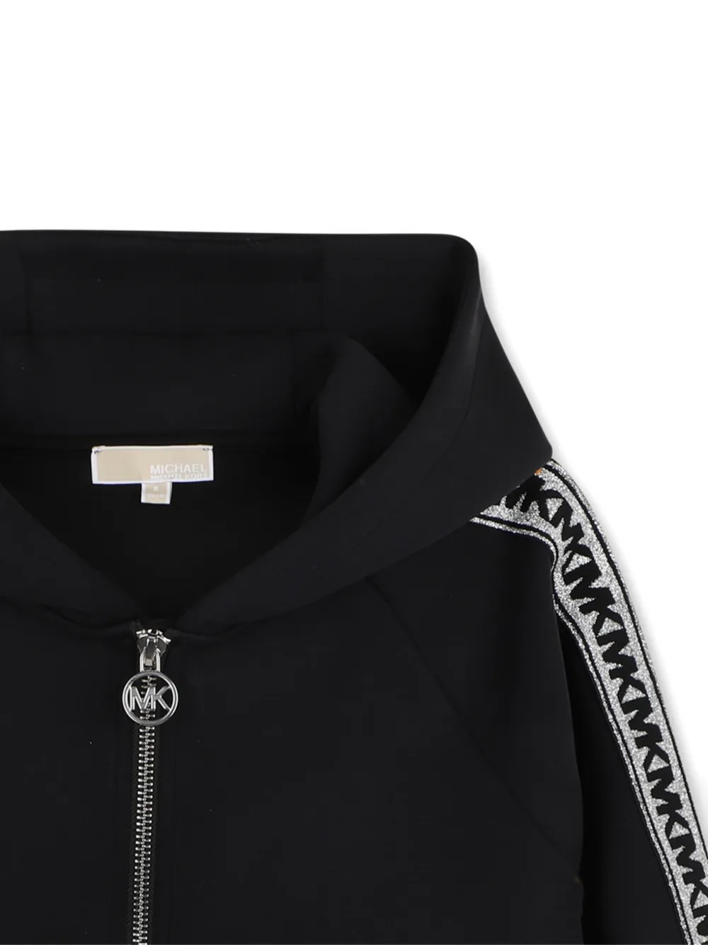 Michael Kors Kids Hoodie met logoband en rits Zwart