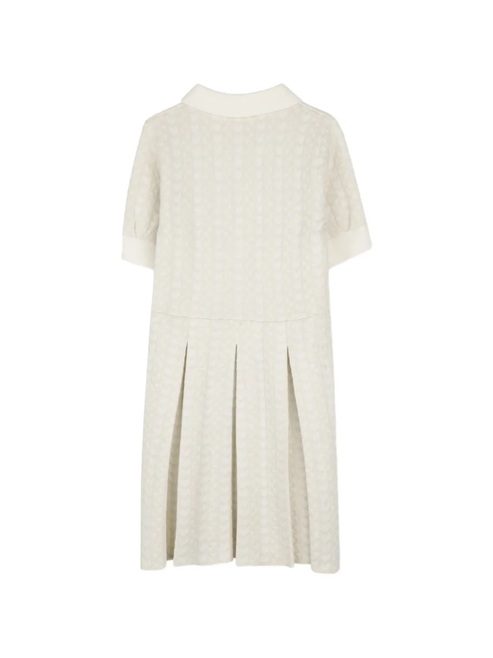 Michael Kors Kids Kabelgebreide jurk met plooien Beige