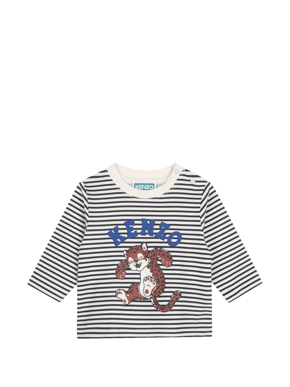 Kenzo Kids T-shirt a righe con stampa - Toni neutri