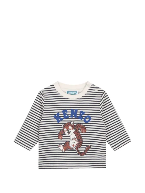 Kenzo Kids striped graphic-print T-shirt