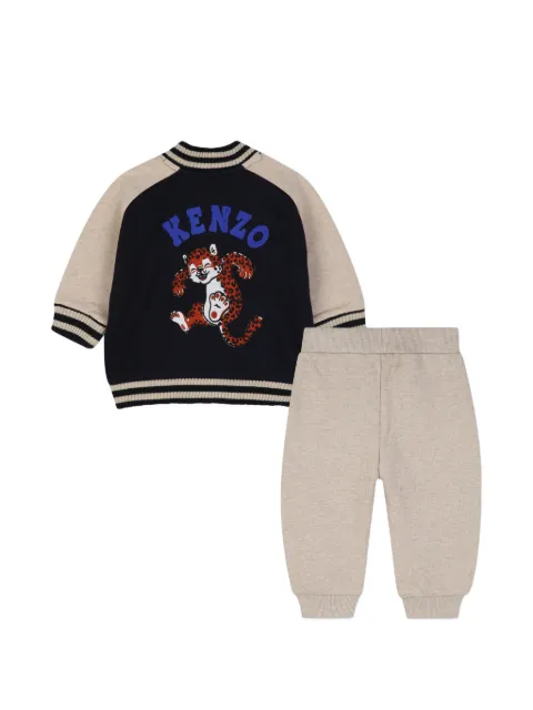 Kenzo Kids logo-embroidered animal-print set