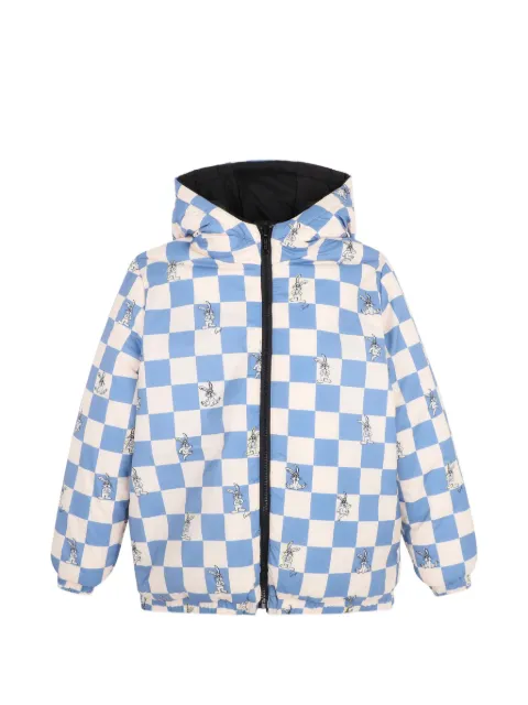 Kenzo Kids chamarra capitonada reversible con estampado de cuadros