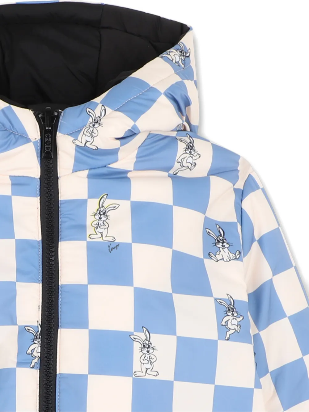Kenzo Kids Omkeerbaar gewatteerd jack met geruite print Blauw