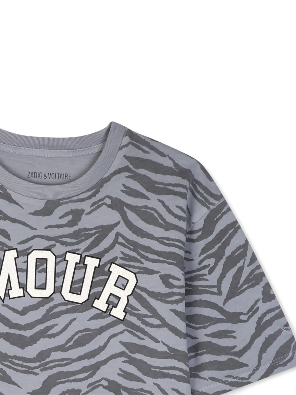 Zadig & Voltaire Kids T-shirt met tijger-print en logo-print Grijs