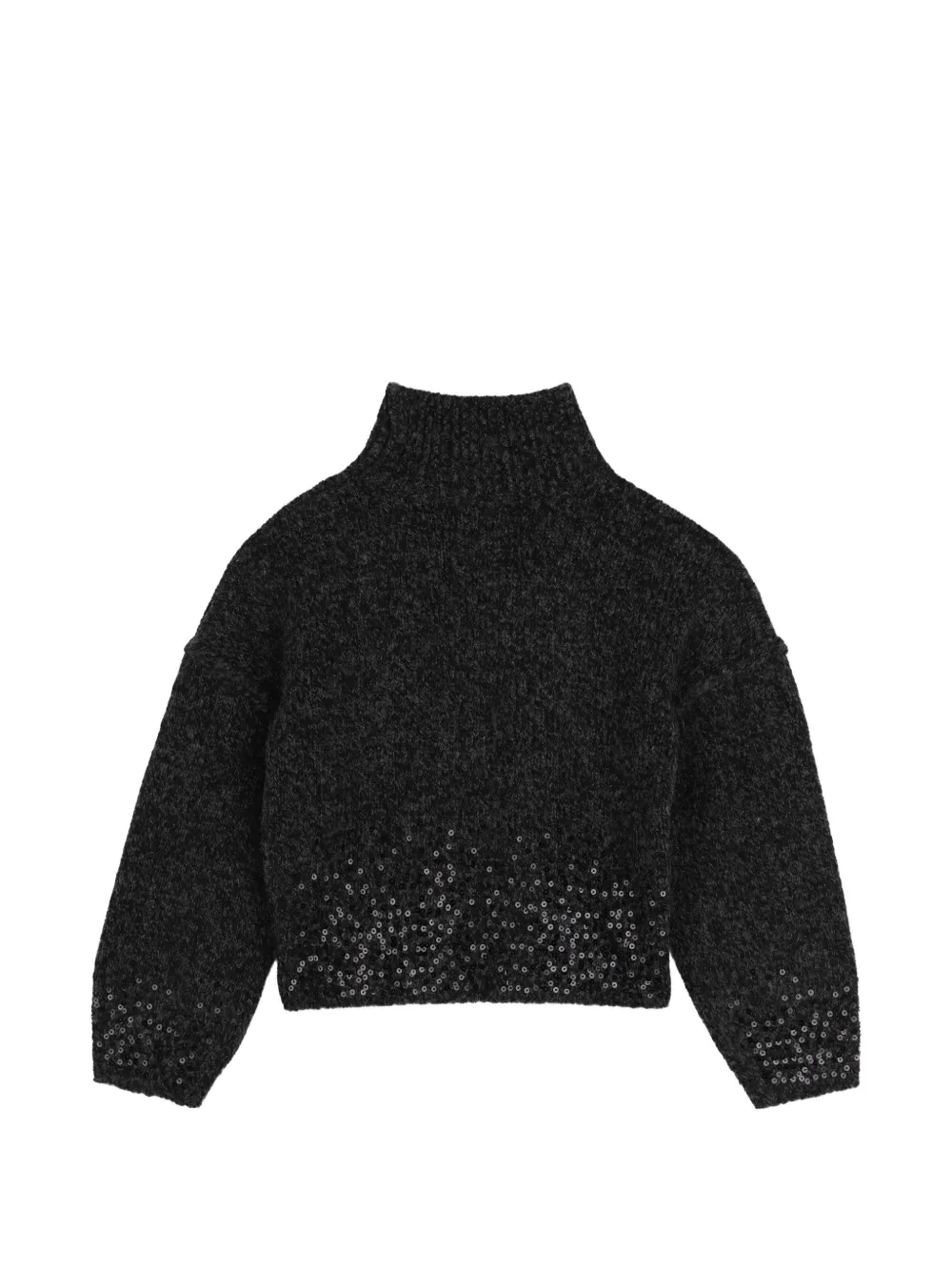 Zadig & Voltaire Kids Trui met hoge hals en pailletten Zwart