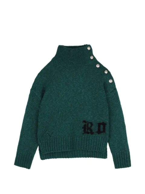 Zadig & Voltaire Kids button-detail high-neck sweater