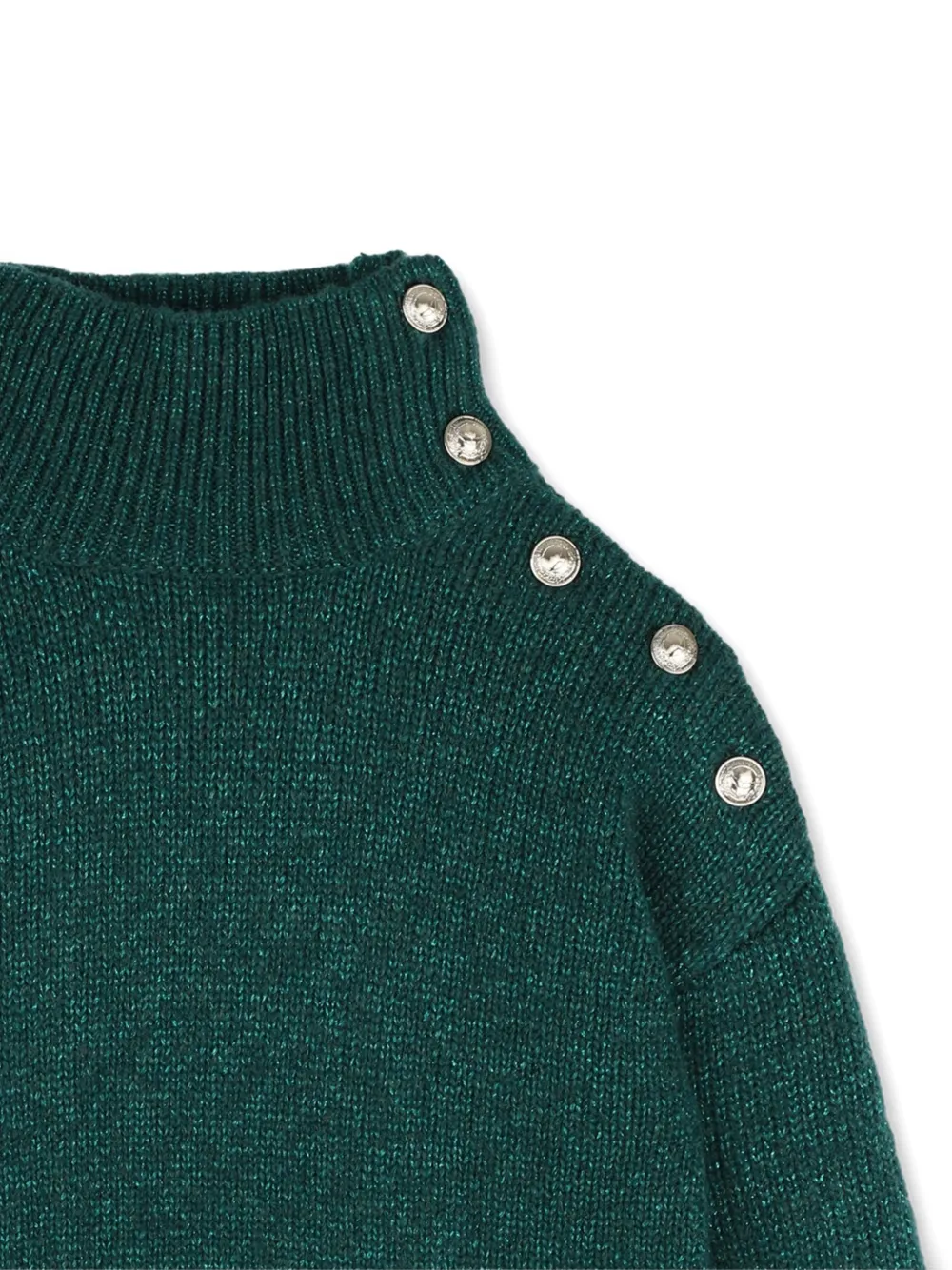 Zadig & Voltaire Kids Trui met hoge hals en knoop-detail Groen