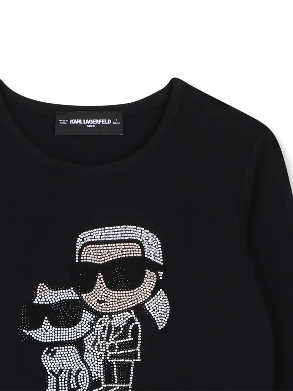 Karl Lagerfeld Kids T-shirt verfraaid met stras Zwart